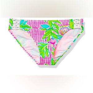 NWT Lilly Pulitzer Lita Lattice Bikini Bottom Sz 4 In Don’t Stop Beleafing